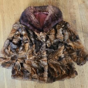 Vintage NZ Possum Patchwork Fur Coat